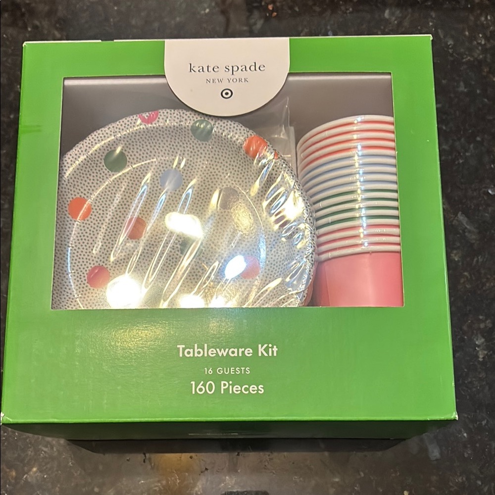 kate spade Polka Dot Tableware Kit - Pink, Green, White